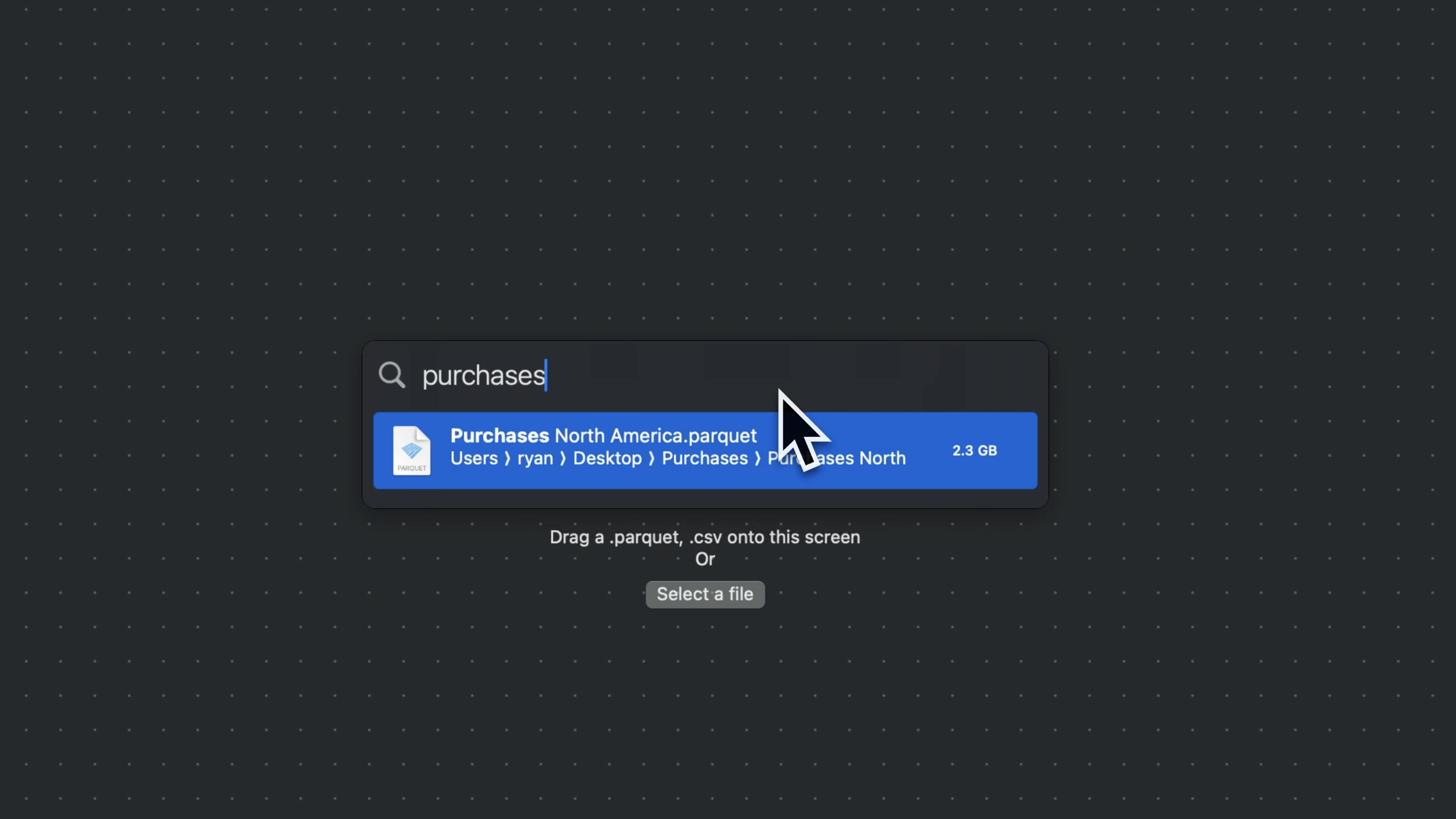 Open Quickly searching across connected databases and the filesystem from a single keystroke.