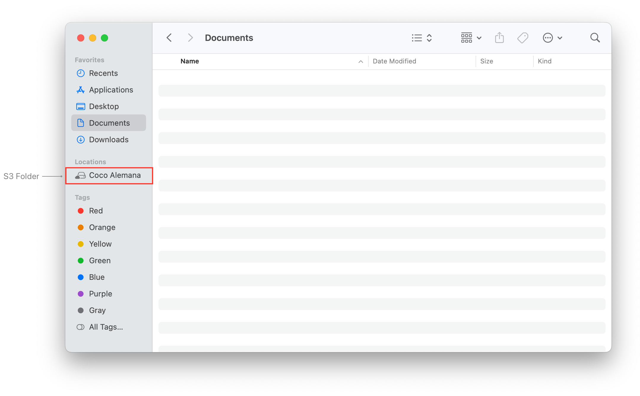 Finder S3 Folder